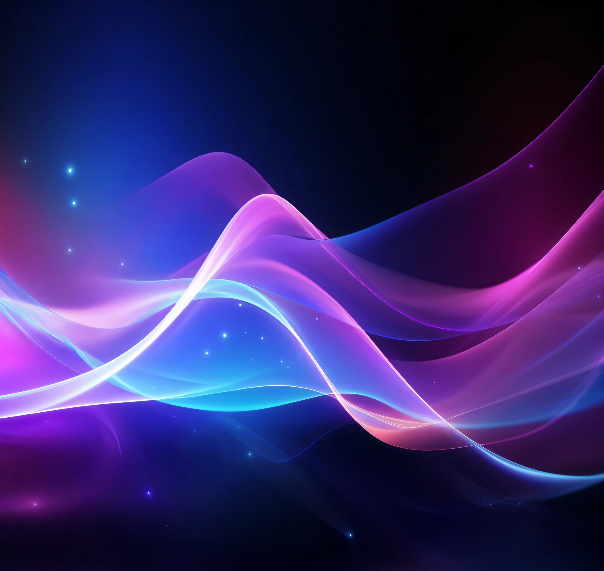 abstract background with blue and pink waves and stars, cool