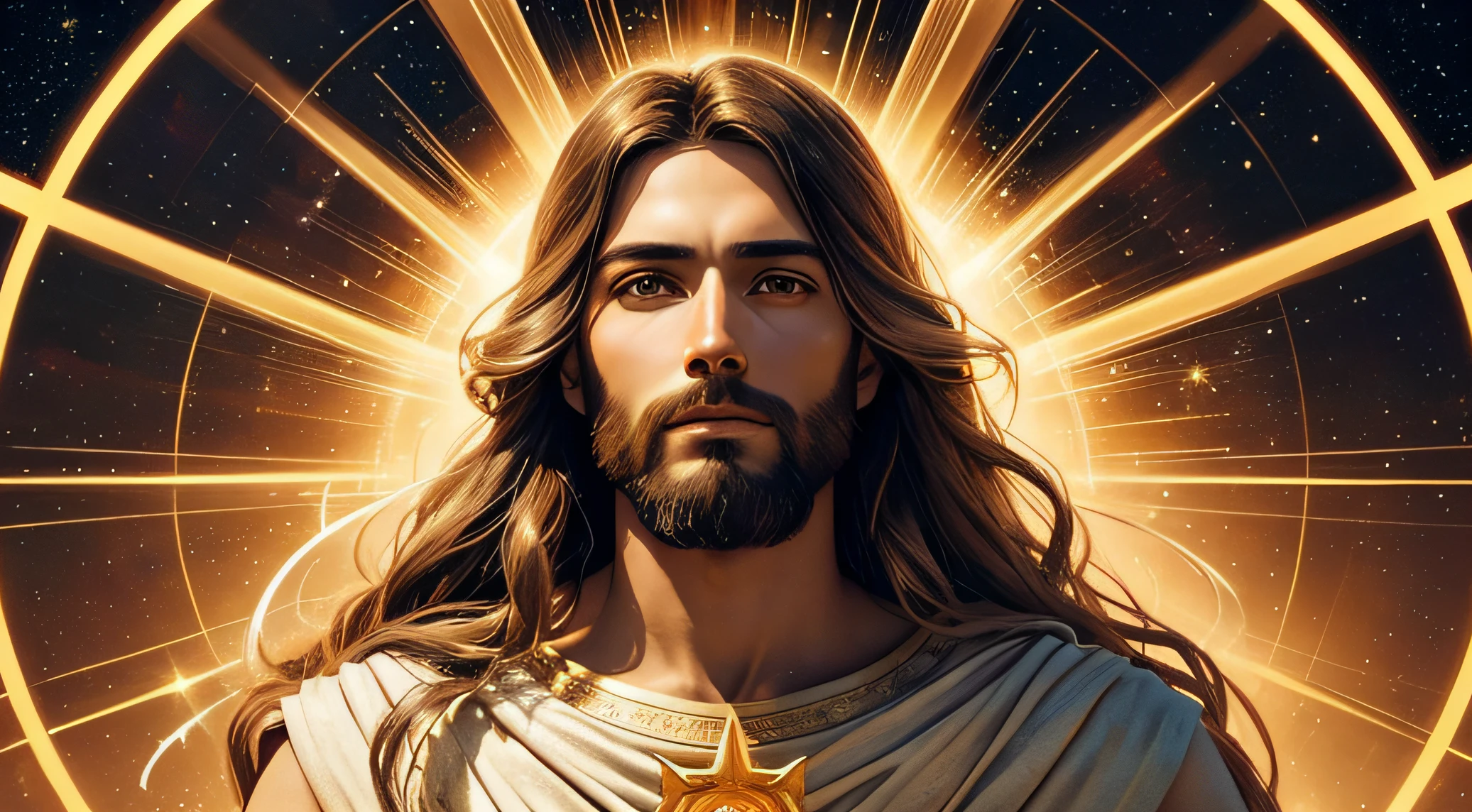 In This Artwork, Jesus Is Portrayed In A Powerful And Ethereal Manner 