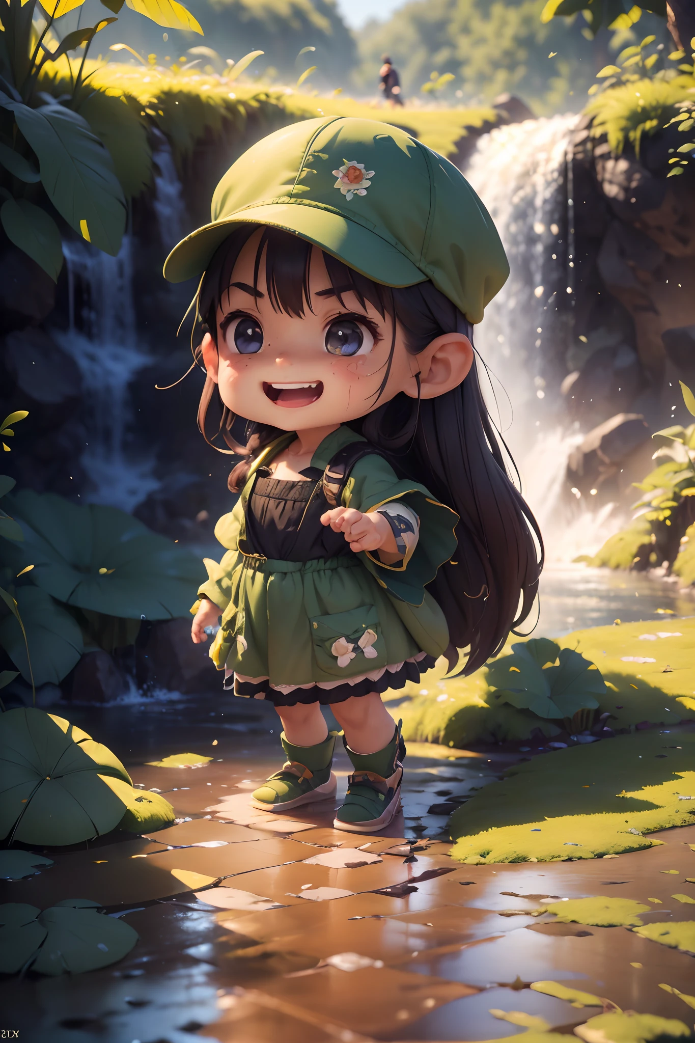 photore (TCr3ws:1), of a guy, (Chiya laughed empty-fisted:1.3), (Face focus), ModelShoot style, (Extremely detailed Cg Unity 8K wallpaper), Intricate, High detail, Sharp focus, Dramatic, photorealistic painting art by midjourney and greg rutkowski , (Walk next to the waterfall), (wear cap:1.1), (Detailed pupils:1.2), (dynamicposes:1.2),(closeup cleavage:1.1)