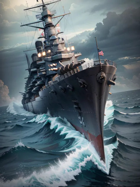 portrait of a battleship、high quality photograph、hight resolution、photorealsitic、ultra detailed photographic、ultra detailed text...