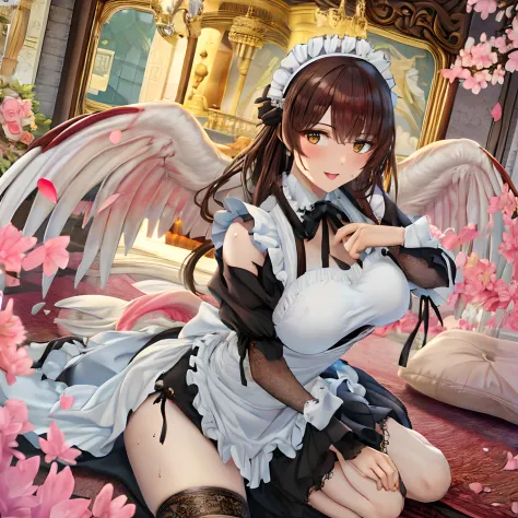 {{Drunk woman}}{{{Maid clothes with a particularly torn chest}}}{{Entire Location々Torn maid clothes}}Young adult woman in big ma...
