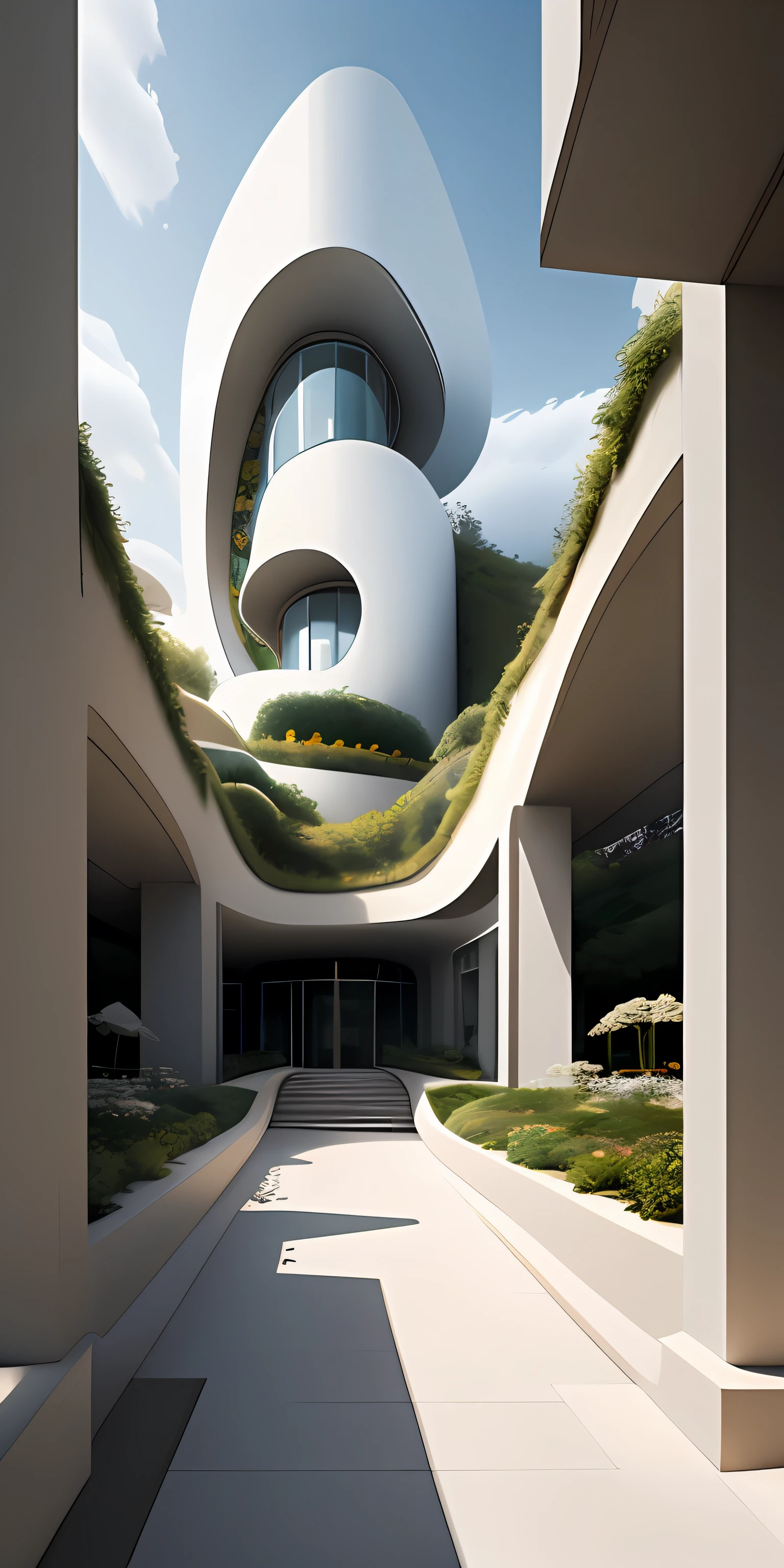 อาคารสูงในเมืองแห่งอนาคตที่ออกแบบโดย Zaha Hadid, อาคารแห่งอนาคต, อาคารที่ทันสมัย, ทางเท้ารอบอาคาร, จินตนาการ, การผสมผสานระหว่างอนาคตและอดีต, สวนแขวน, the สวนแขวน of Babylon, ความยั่งยืน, เทคโนโลยีแห่งอนาคต, ความคิดสร้างสรรค์ทางสถาปัตยกรรม, วัฒนธรรมใหม่, ความพอเพียง, อัตราส่วนทองคำ, อาคารที่สวยงามอยู่ตรงกลางภาพ, พื้นหลังเบลอ, อาคารแห่งหนึ่ง, การแพร่กระจาย, สีธรรมชาติ, สีสงบ, ผลงานชิ้นเอก, ศิลปะ, ความละเอียดที่ดีขึ้น