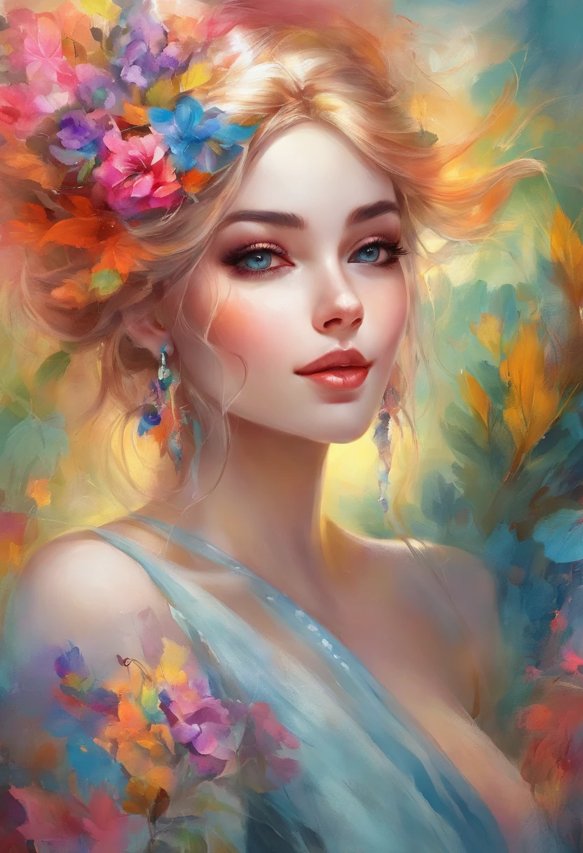 anime girl with colorful hair and a colorful dress, rossdraws pastel vibrant, rossdraws cartoon vibrant, style of anime4 K, a beautiful anime portrait, artgerm colorful!!!, ! Dream Artgerm, Beautiful anime girl, anime styled digital art, Anime art wallpaper 4k, Anime art wallpaper 4 K, Digital anime art, Extremely detailed Artgerm