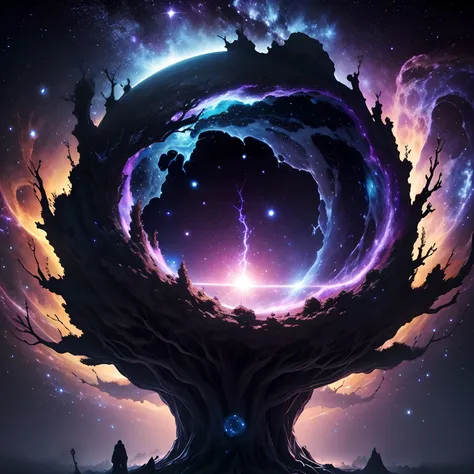 world tree，Ring of the Stars，The boundless universe，Endless galaxies ...