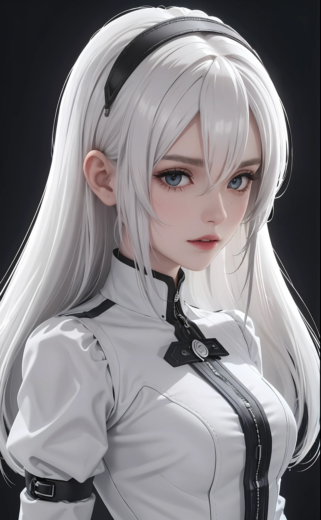 (8k), sharp focus, highres, 1girl, upperbody, Midoridef, white  hair,(high qualiy:1.2), (High detail:1.2), (master part:1.2), (extremely detaild:1.2),