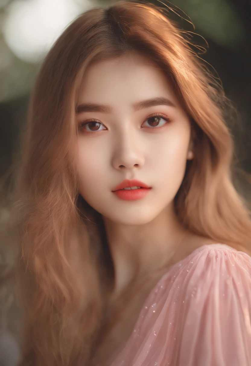 17 years old cute girl a photo portrait of zzenny_n, outdoor, sunny day, small round mono lid eyes, ultra realistic, ((small round eyes)) glossy pink lips, k pop looks