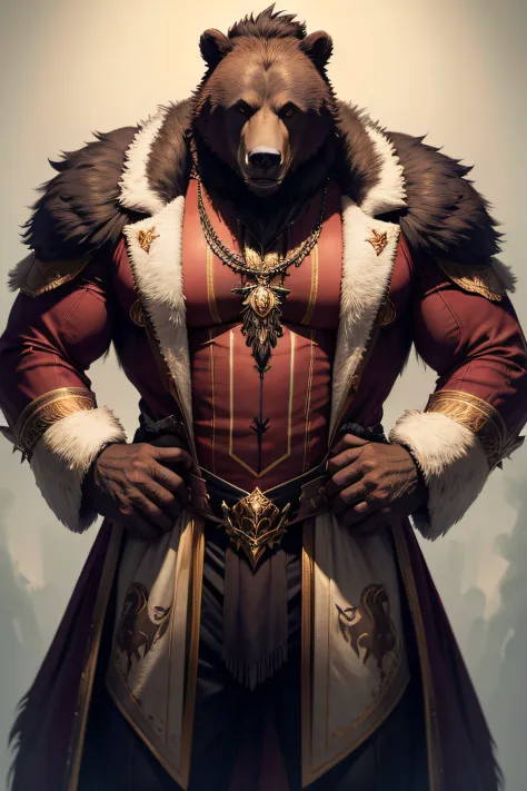 Bear Beastman　male people　vestments　Fantasia