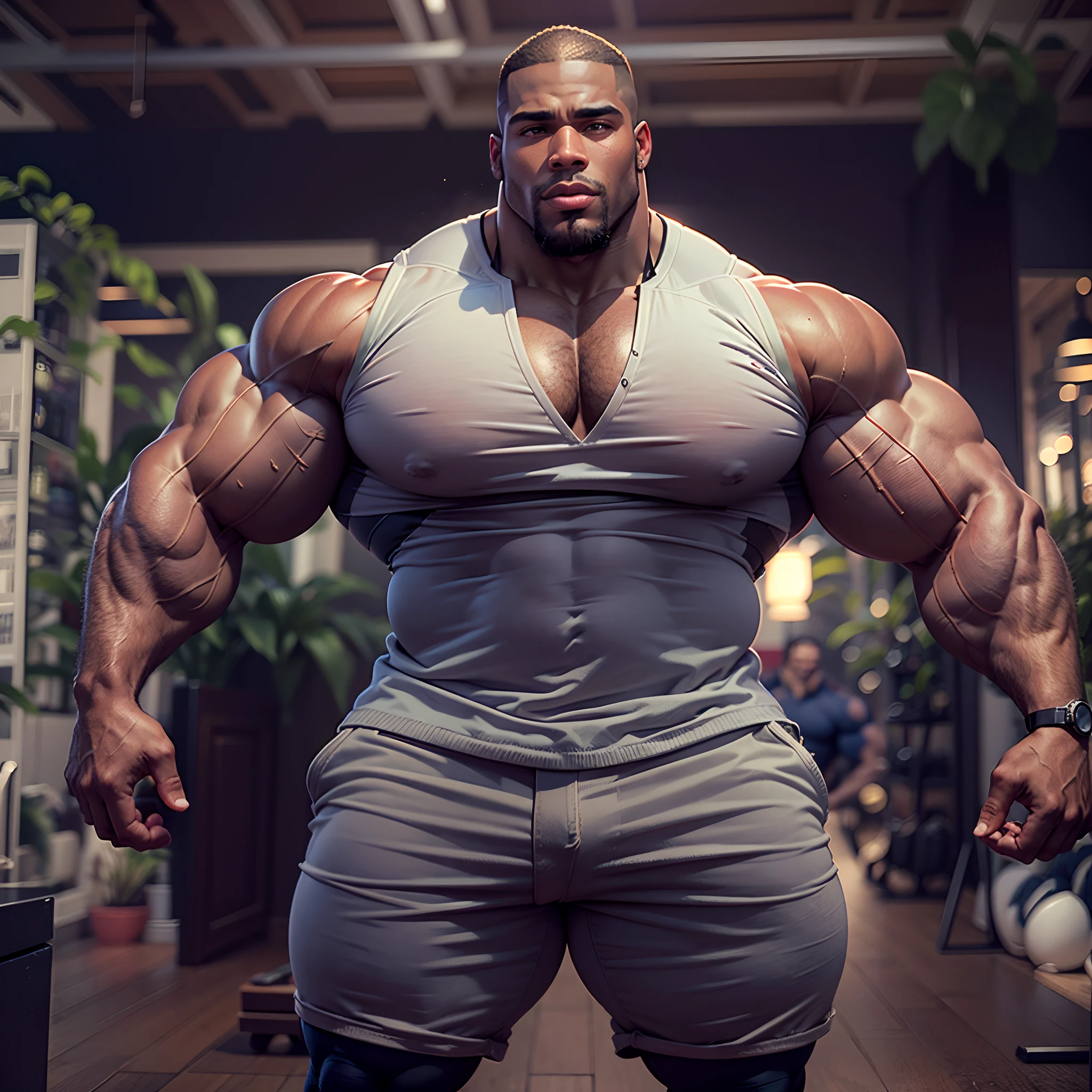 Arafed man with a huge body in a gym - SeaArt AI