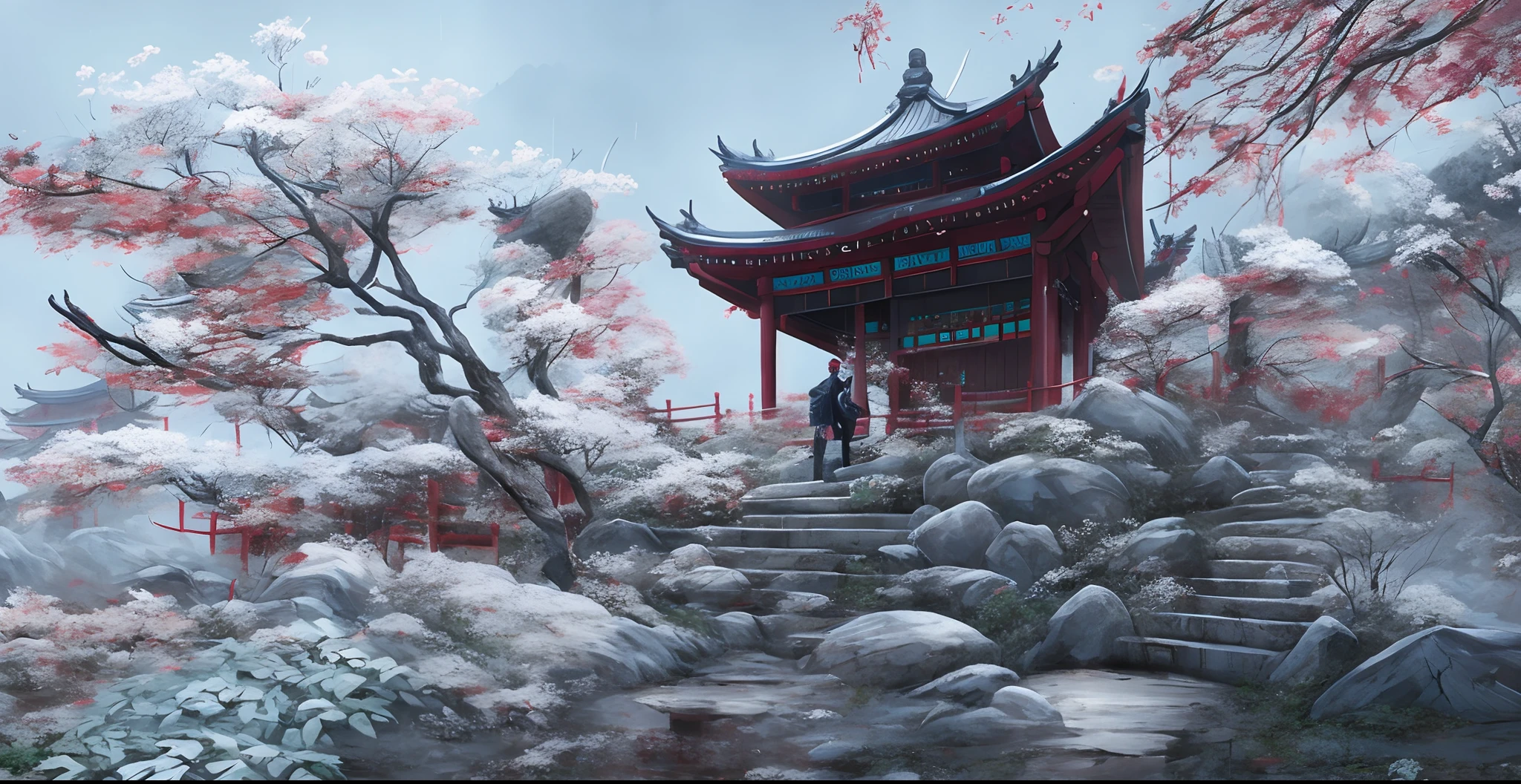 A man with long flowing hair, Wear a loose three-piece luxury coat, Show a calm and carefree expression, The style is reminiscent of Chinese martial arts and Japanese anime character design, showcasing a mature artistic style, ( ( concept art of character ) ), Full body character drawing