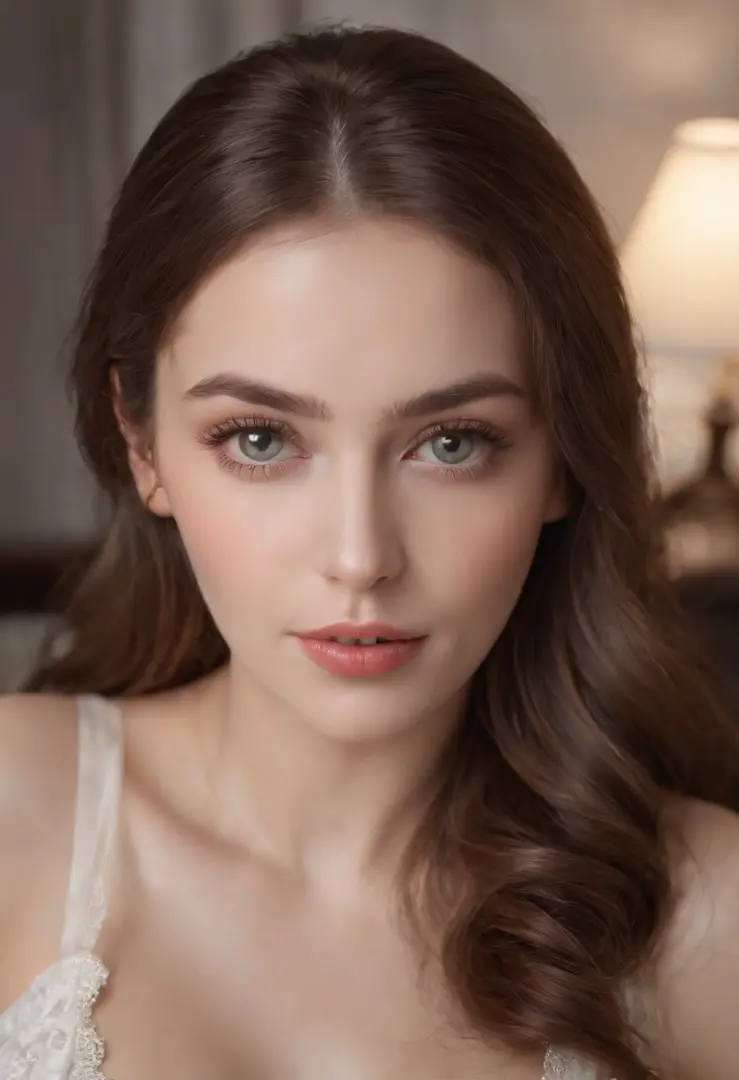 (best quality,4k,8k,highres,masterpiece:1.2),ultra-detailed,(realistic,photorealistic,photo-realistic:1.37),bedroom,beautiful detailed eyes,beautiful detailed lips,extremely detailed eyes and face,long eyelashes,white young beautiful woman,attractive super...