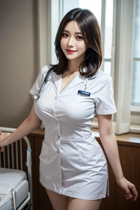 nurse uniform,hospital, latex nurse suit,nurses,busty - SeaArt AI