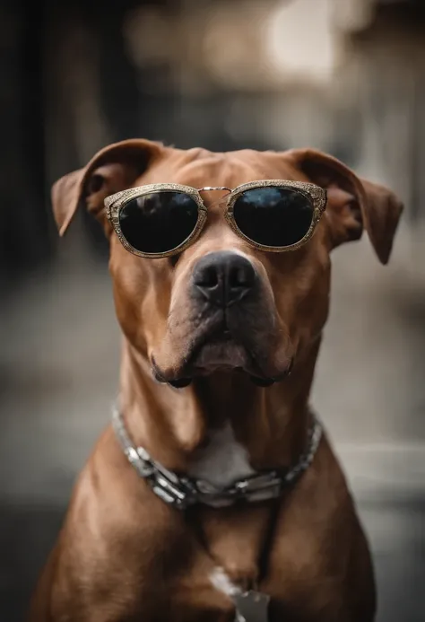 Pitbull con online gafas