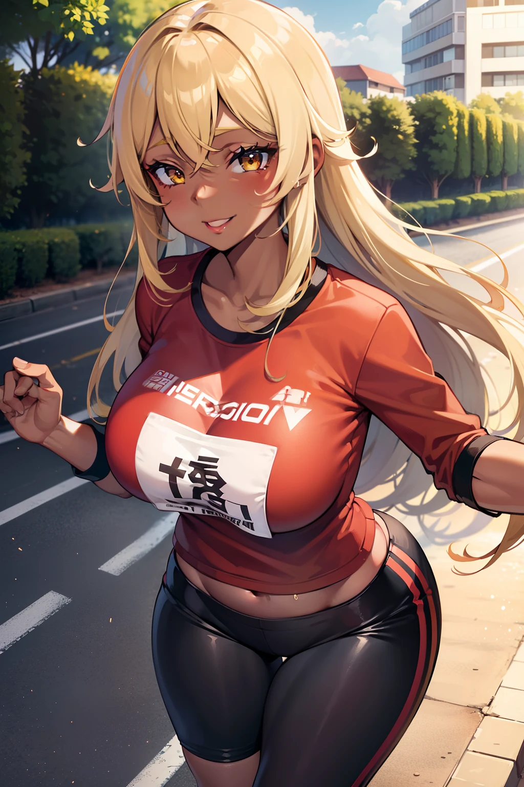 Anime girl running on the street with a cell phone in her hand - SeaArt AI