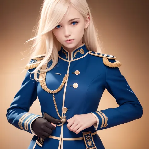 (​masterpiece、top-quality), 1 female,, age 24，Tall lady，long blonde hair to the waist，white hair ornament，blue eyess，broad shoul...