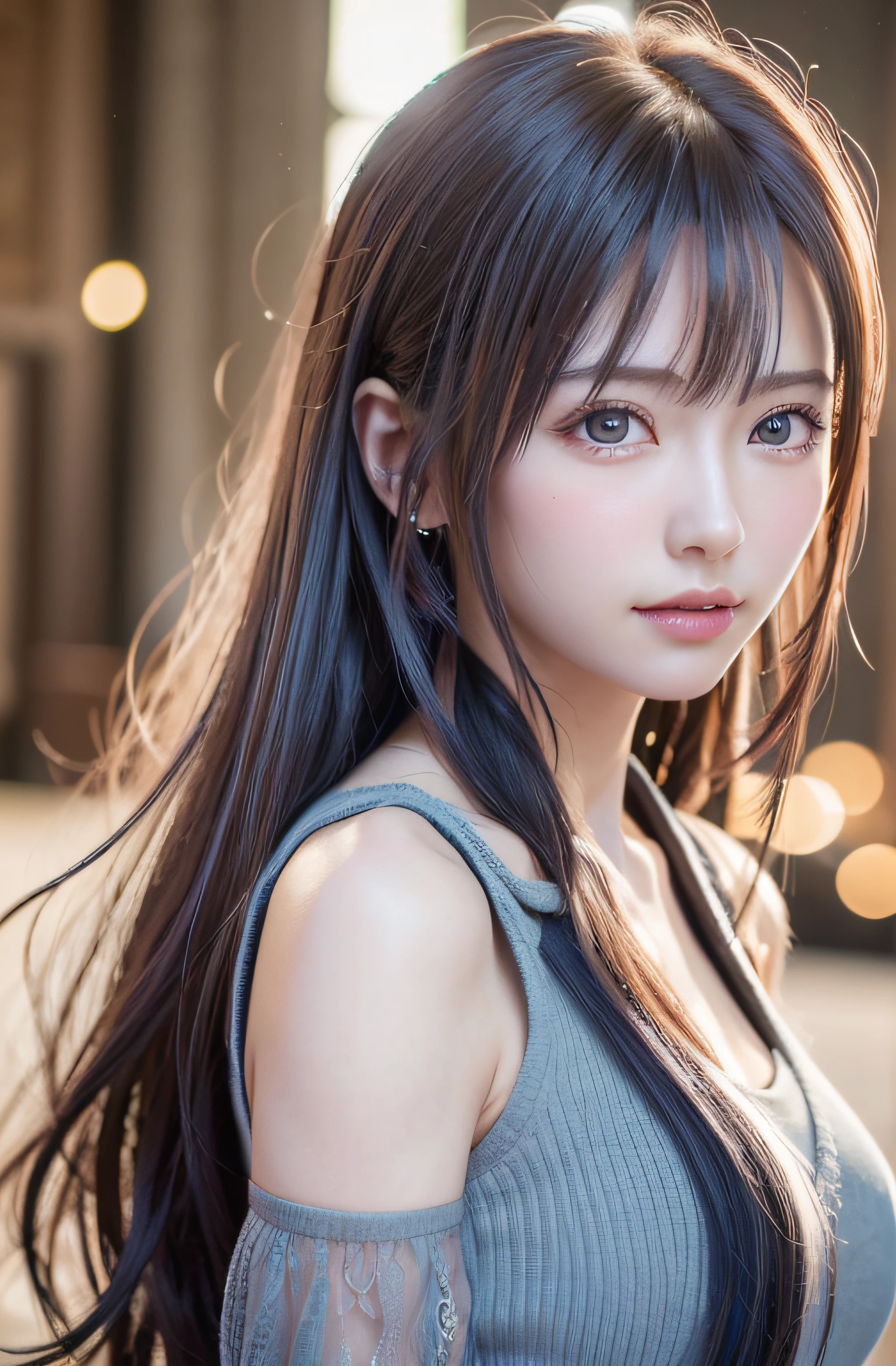 top-quality、8K Masterpiece、超A high resolution、(Photorealsitic:1.3)、Raw photo、女の子1人、silver white hair、poneyTail、glowy skin、1 super beautiful college girl、((super realistic details))、portlate、globalillumination、Shadow、octan render、8K、ultrasharp、highly intricate detail、Realistic light、CGSoation Trends、Beautiful eyes、radiant eyes、Facing the camera、