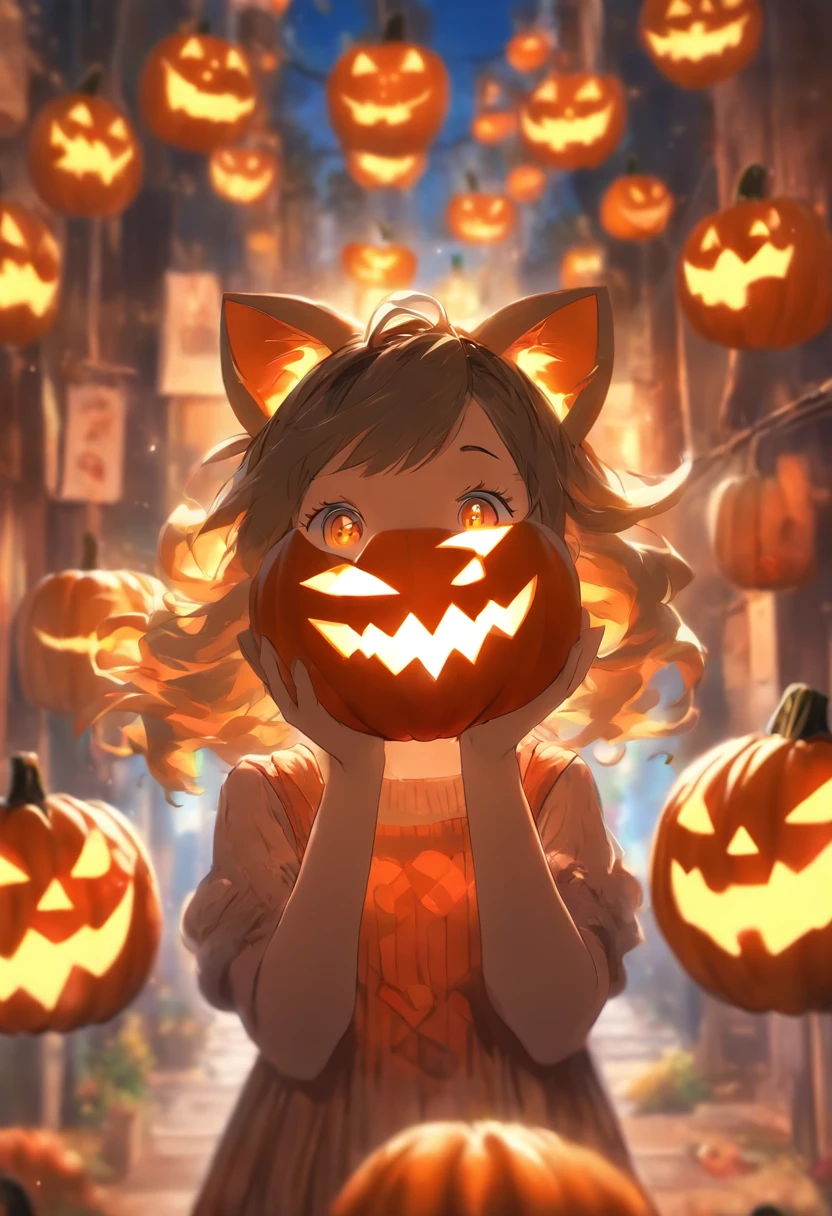 Anime girl, halloween 2018, witch hat, broom, pumpkins, Anime, HD wallpaper  | Peakpx