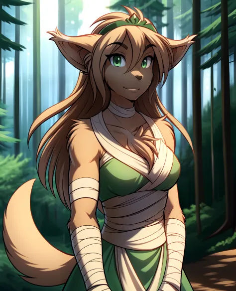 Jade Adelaide, Adelaide, King Adelaide, twokids, (best quality, masterpiece:1), solo, furry female anthro, green eyes, wraps che...