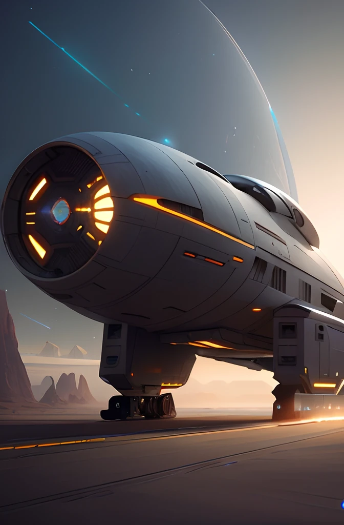 spaceship on a desert with a man walking towards it, star citizen digital art, concept art 8 k, 8 k high detail concept art, detailed sci-fi art, detailed spaceship, futuristic spaceship, nicolas bouvier sparth, wojtek fus, spaceship concept art, futuristic starship, in the art style of filip hodas, by Christopher Balaskas