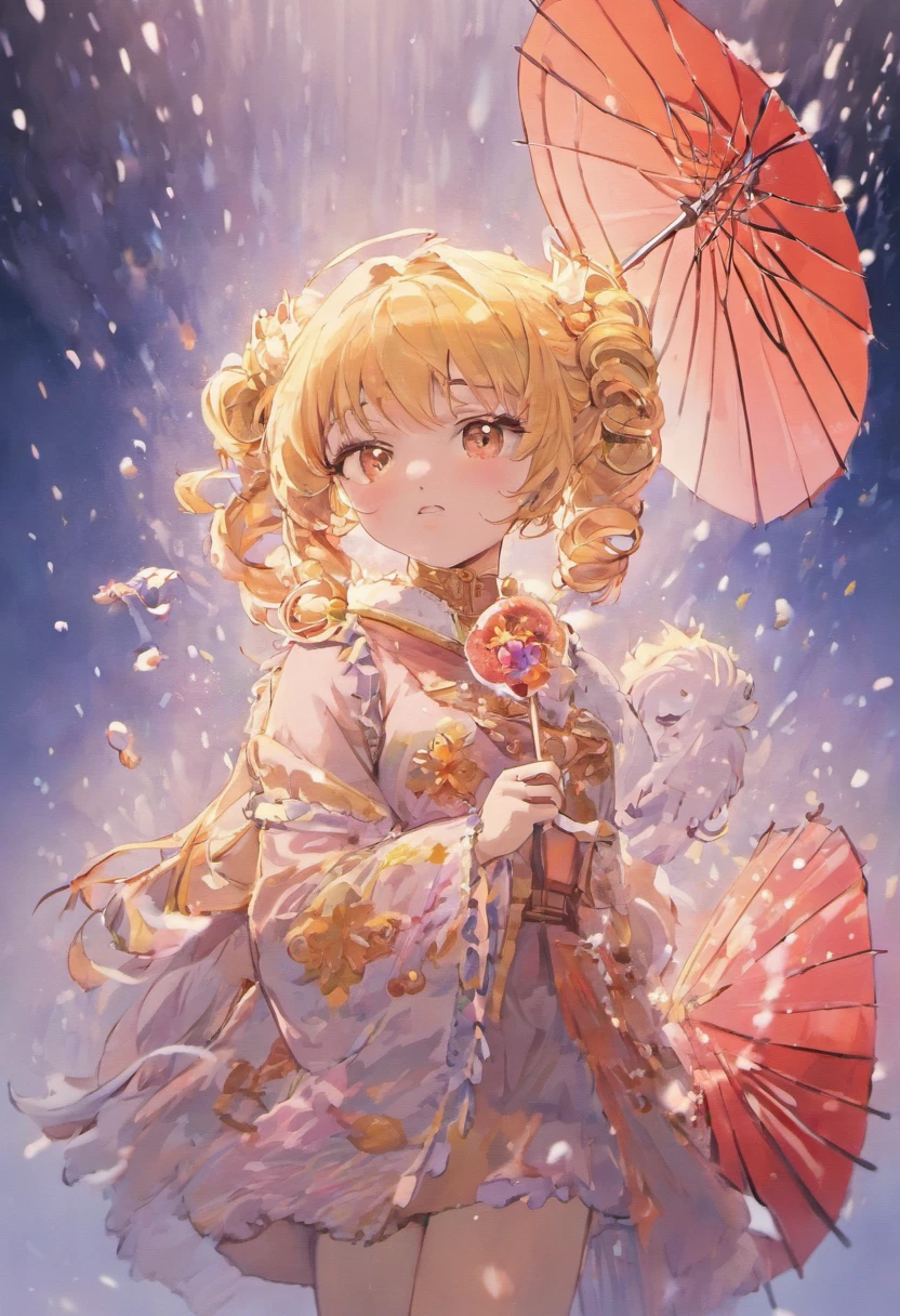 Anime girl with umbrella in the rain - SeaArt AI