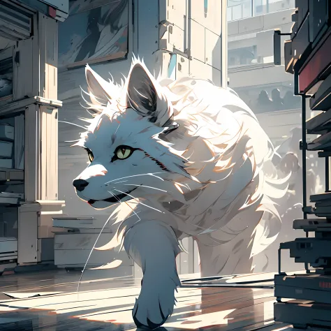 Exquisite visuals,high-definition,masterpieces, arctic wolf