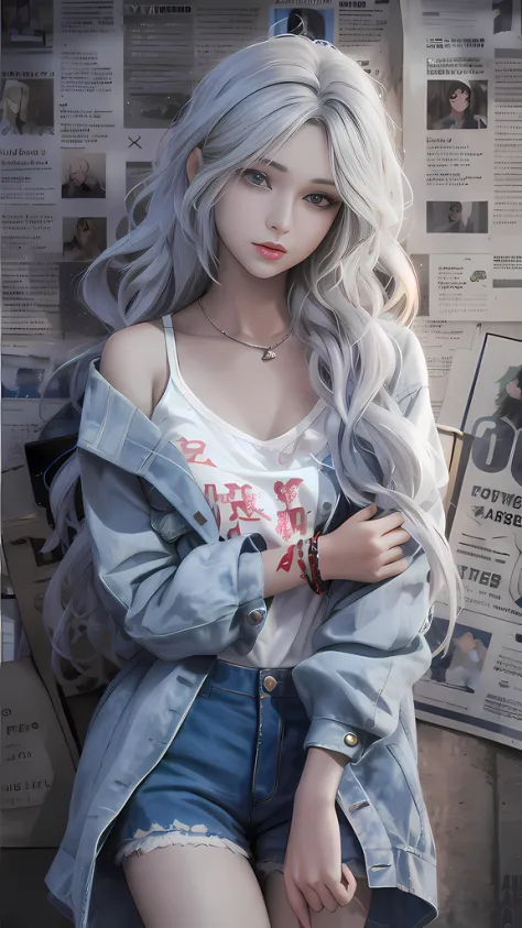 Close-up of a man in a jacket and shirt, Guviz-style artwork, Realistic anime 3 D style, Guviz, Girl with white hair, anime styl...