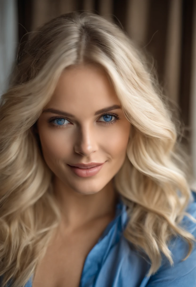 blonde woman with blue eyes, Souriant, Selfie, countryside,Blue dress, lara stone, aleksandra waliszewska, Schulterlanges blonde hair, The most beautiful woman in the world, beau look, perfect detail, Victoria’s Secret-Modell, blonde hair blue eyes, full body photo, long blonde hair and blue eyes, long blonde hair and blue eyes, sans sourcils