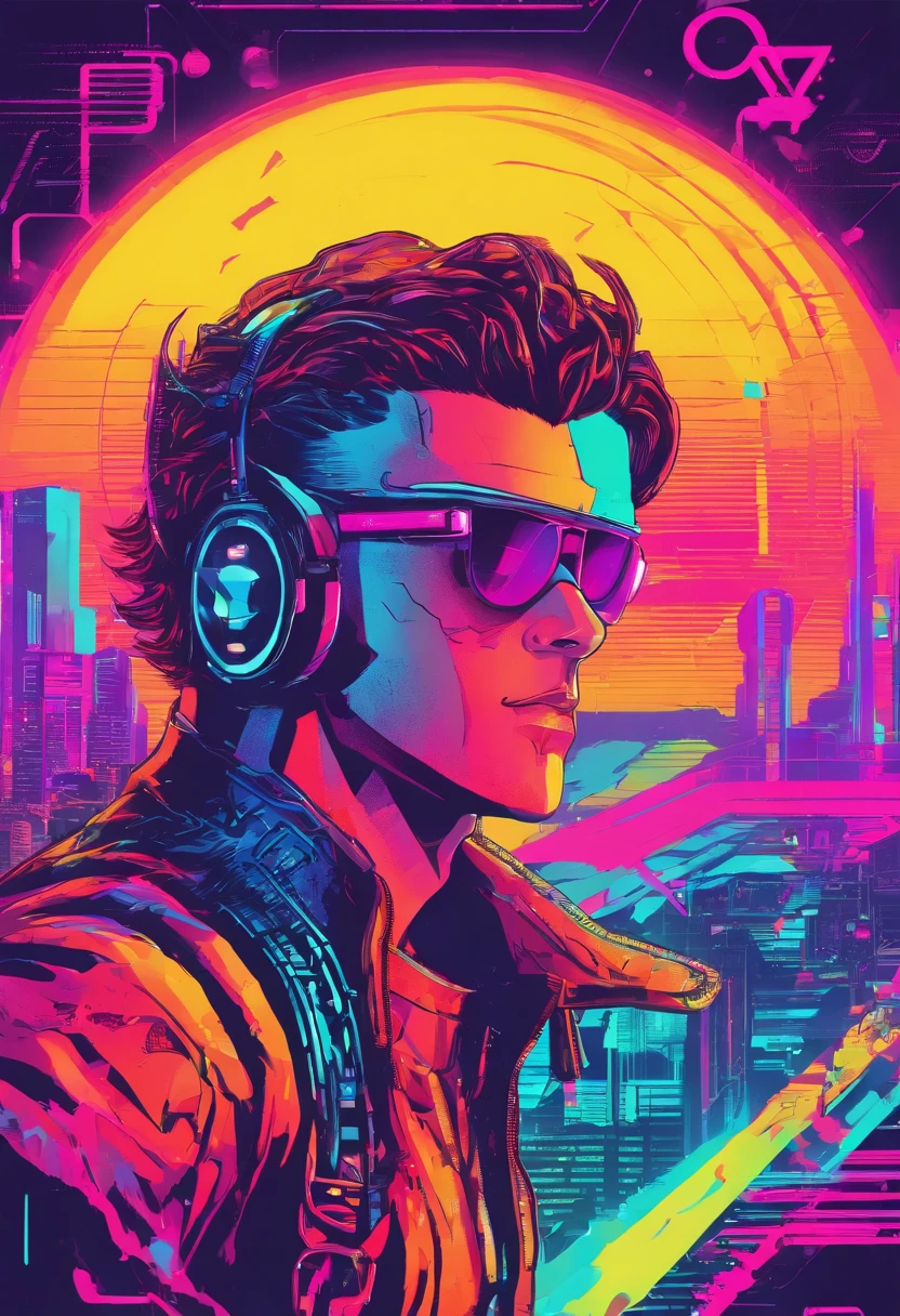 Generate me a young hot cyberpunk dude