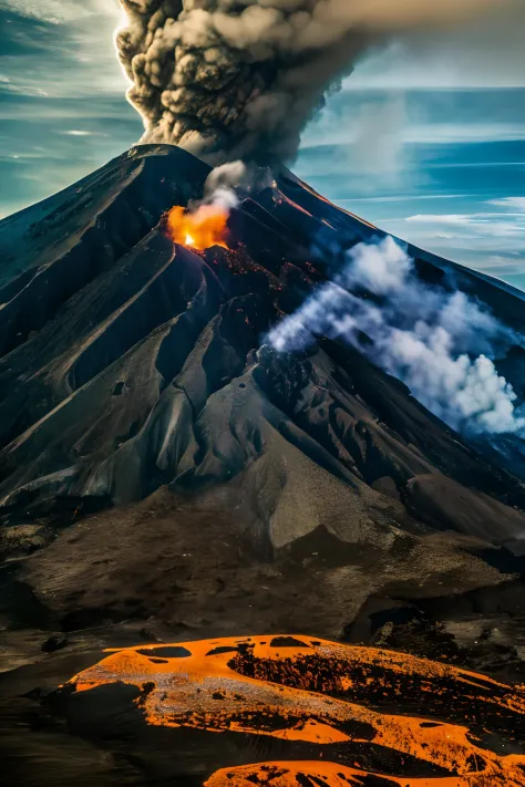 Volcano and lava