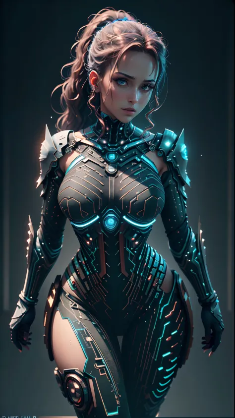 ((Best quality)), ((masterpiece)), (detailed:1.4), 3D, an image of a beautiful cyberpunk female with thick voluminous hair,light...