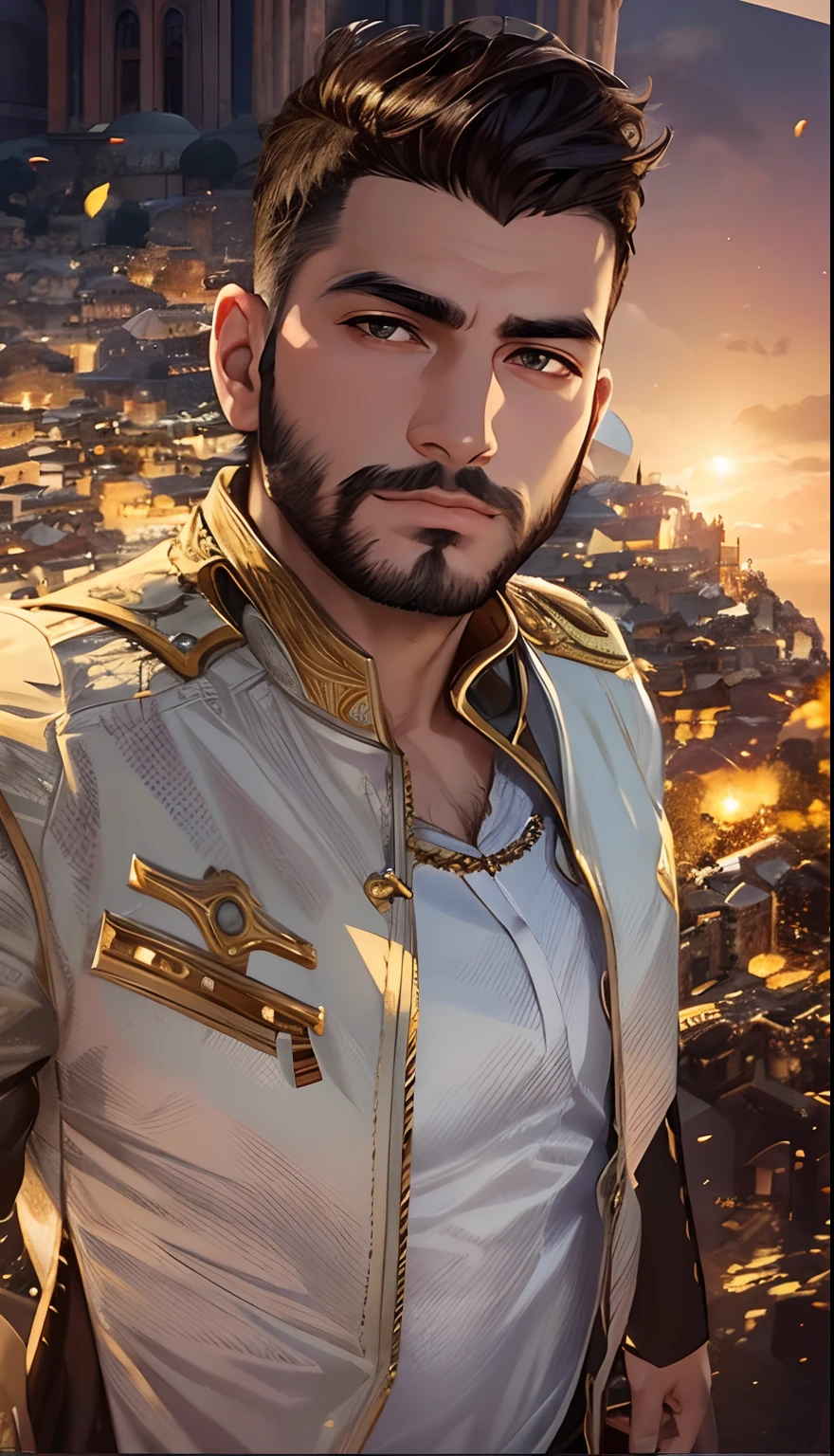 "a very handsome Ottoman man, aged 25, with suave demeanor and a trimmed beard, standing in front of the stunning backdrop of Hagia Sophia." , hyper realistic,8k --auto