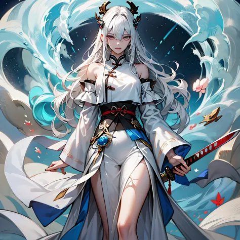 Nemu，Sword-eyed stars，The appearance is cold and elegant，White clothes and white hair，Such as the Qinghua of the Immortals is no...