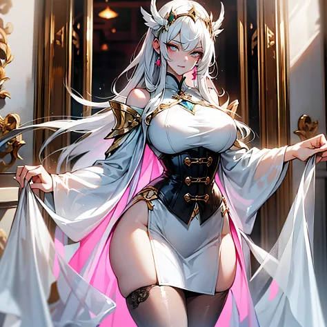 Meet her outside the door of the cultivation hall，She has a cold and elegant appearance，One royal sister，White clothes and white...