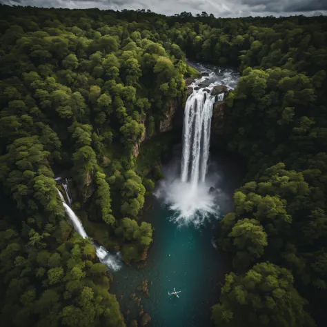 a beautiful shots of waterfall, a drone shots, highly details, realistic image, shots in raw, landscape photography, highly deta...