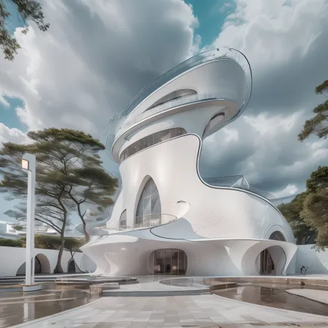 igreja. New arquitetura. Oscar Niemeyer Architectural Style. white buildings. vitrais. eco. brazi. sun illuminating. Ultra HD | | | |. obra-prima. Raytrayncing. 8k. HDR. ultrarrealista | | |.