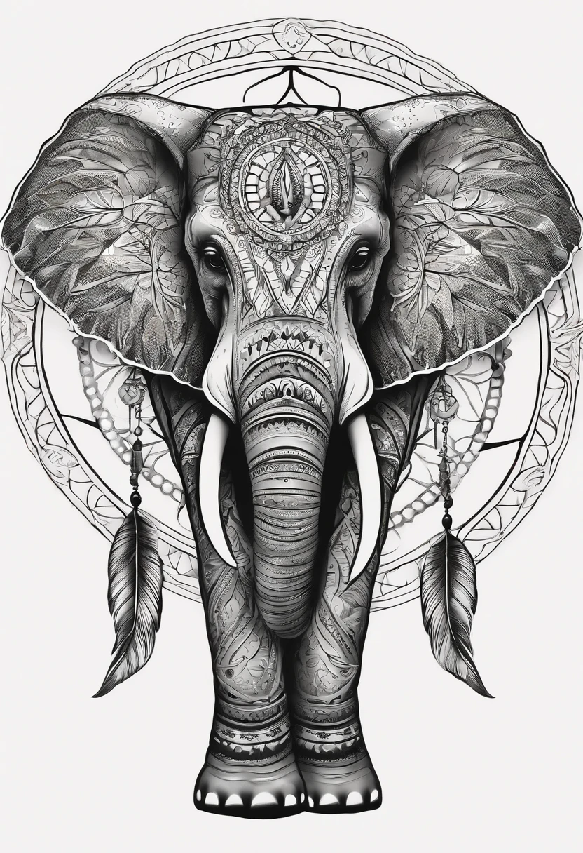 Elephant Tattoo Art Board Prints for Sale | Redbubble