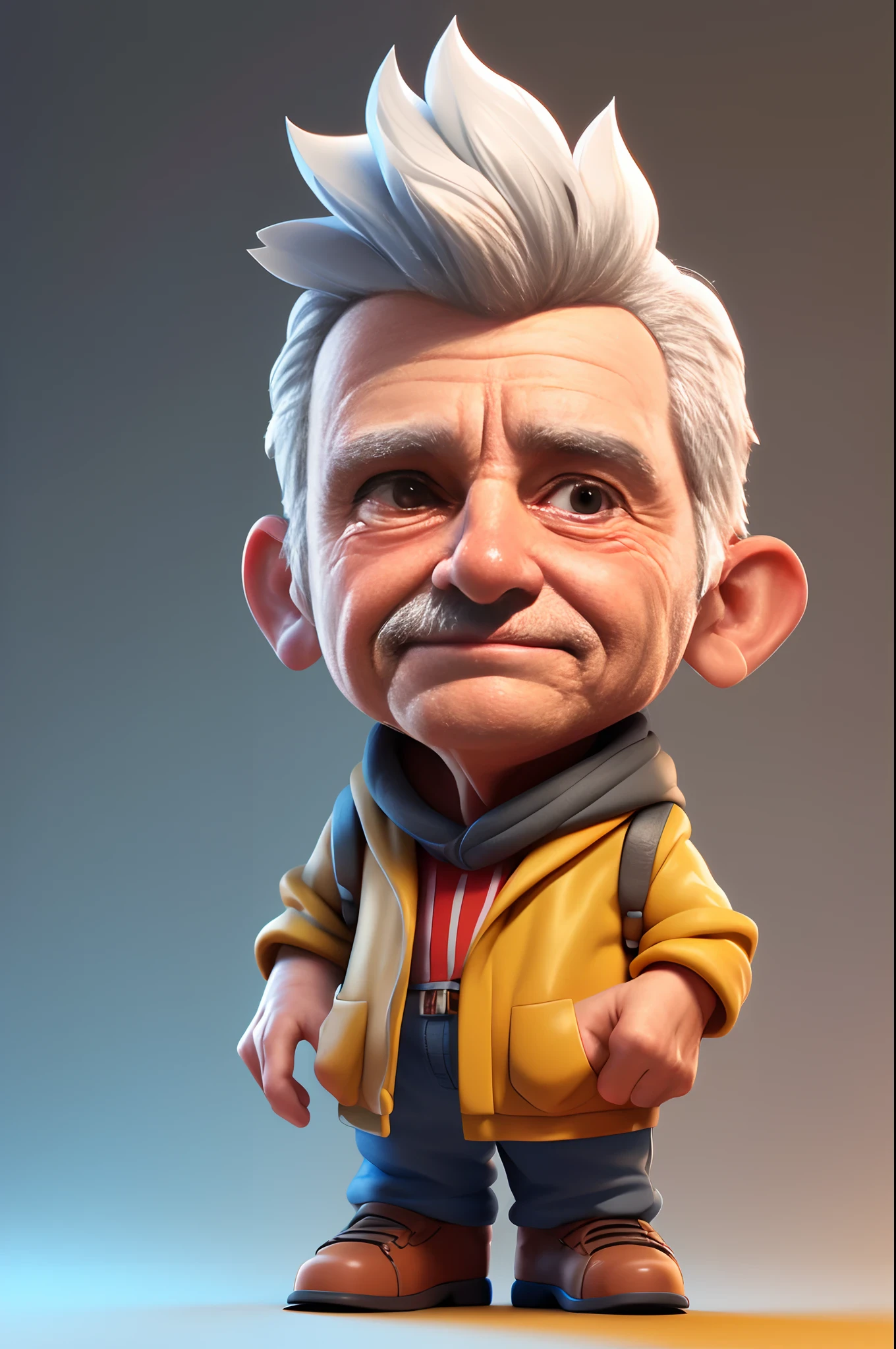 3dcharacter,(1man, wrinkled face, old  male:1.2),   __eyecolor__ eyes, gray __hair-male__, (full body:1.2),simple background, masterpiece,best quality,(light Red gradient background:1.1)