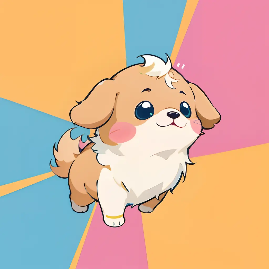 cartoon cute dog anime manga digital art playful high details puppy doggy