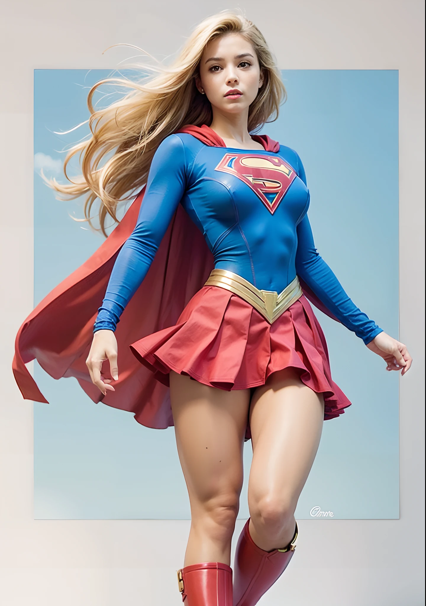 A woman in a superman costume is posing for a picture - SeaArt AI