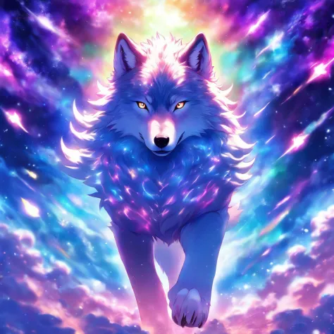 Majestic Galaxy artic wolf