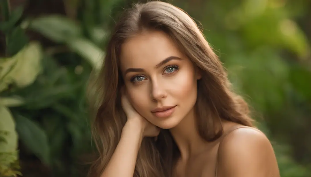 Woman in white tank top and ripped jeans, Sexy girl with green eyes, Portrait of Sophie Mudd, Blonde hair and big eyes, Selfie of a young woman, without makeup, natural makeup, Straight Looking at the Camera, Faces with artgrams, Subtle makeup, Amazing ful...