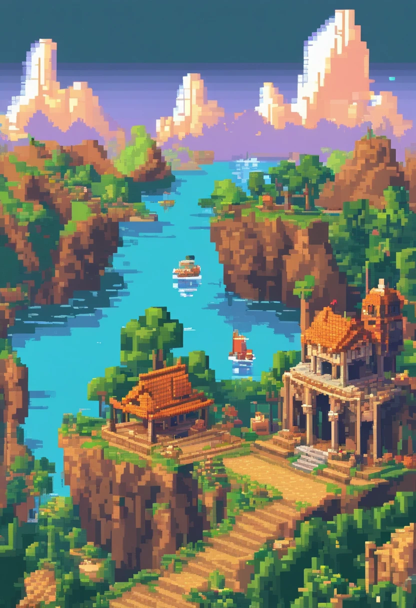 Pixel art tourist destination - SeaArt AI