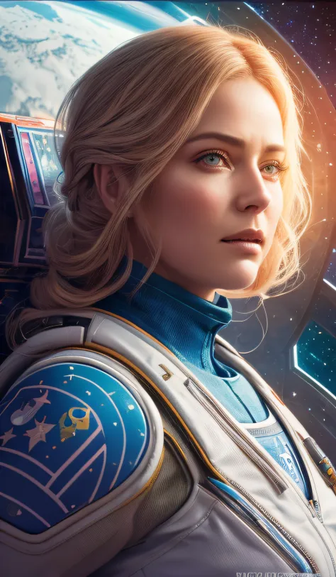 Beautiful Woman in Space with Ballgorm Theme. beautiful highly detailed face. Altgerm and paintings by Gregg Rutkowski and Magal...