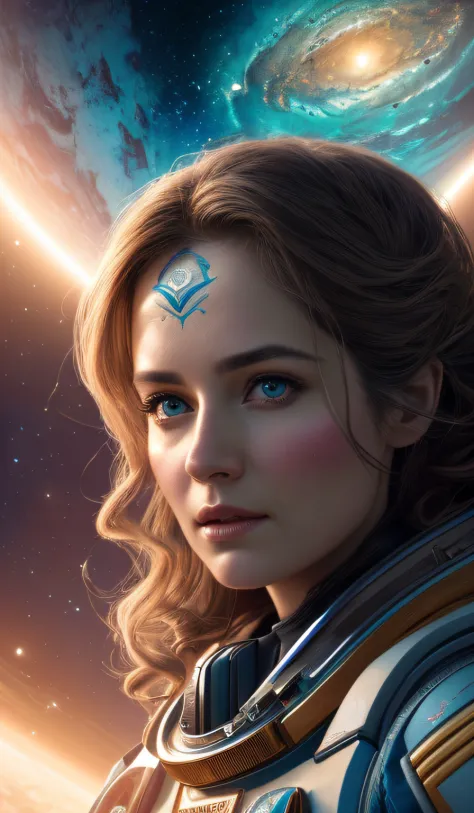 Beautiful Woman in Space with Ballgorm Theme. beautiful highly detailed face. Altgerm and paintings by Gregg Rutkowski and Magal...