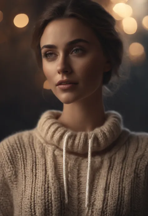 hyperrealistic), (illustration), (high resolution), (8K), (extremely detailed), (best illustration), small tits, naked, nudes,  modern sweater