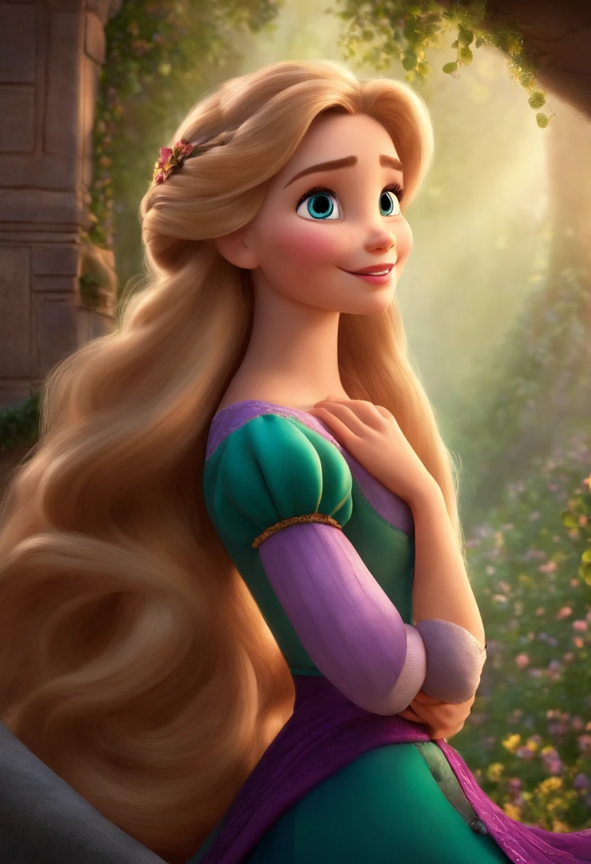 A close up of a cartoon character with long hair - SeaArt AI