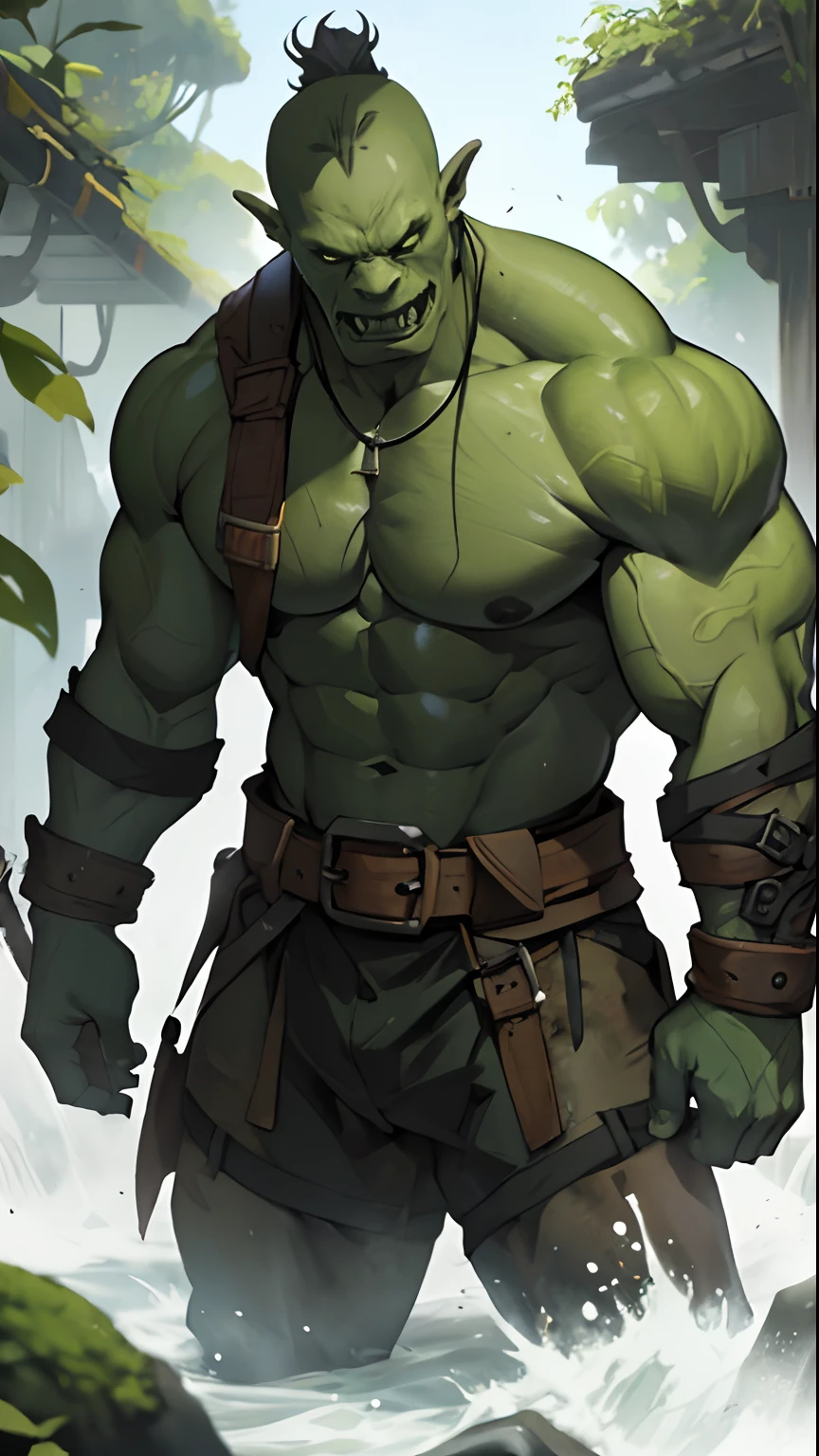 warrior orc, green, macho, forte, musculoso - SeaArt AI