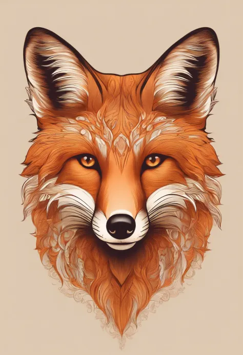 Cute Fox Face Cartoon Style Logo on White... - Stock Illustration  [76331131] - PIXTA