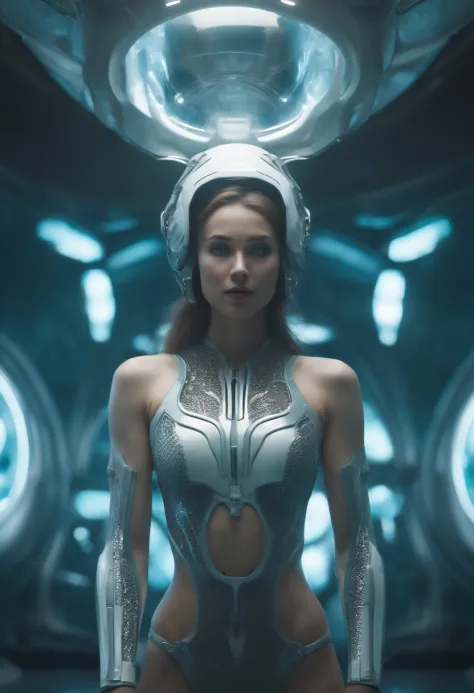 best quality,master piece,intricate details,nsfw,1girl,solo,(full body:1.4),(light smile),legs,simple background,brightly,lips,alien android,simple background,alien,brain in (transparent:1.2) skull,(organic helmet),a beautiful futuristic woman with a futuristic head,in the style of dark white and light aquamarine,translucent skin,undefined anatomy,eccentric detail placements,alien worlds,intricately sculpted,techpunk,spine,exo-skeleton,colored skin,upper body,closed mouth,breasts,depth of field,ultra hd,matte photo,bold yet graceful,intricate embellishments,8k resolution,