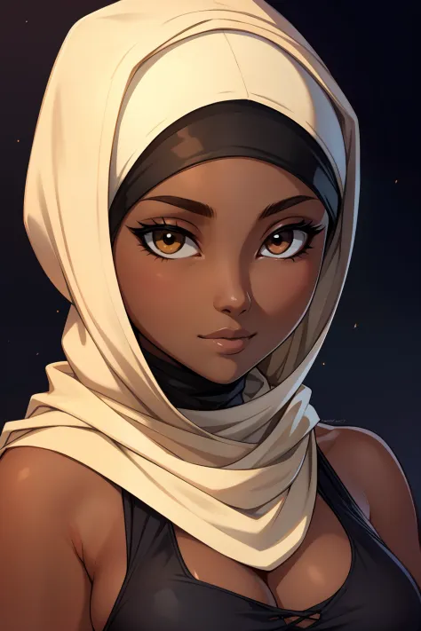 Masterpiece, Best quality ,Beautiful Hijabi girl, (Brown skin)