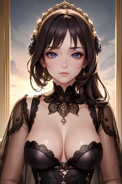 (Introduction to the prompt)
(best quality,8K,high-res,masterpiece:1.3),medium portrait,alluring,extraordinary lady,distinctive cleavage,dazzling,fascinating,ultra-detailed features,detailed eyes,double eyelids